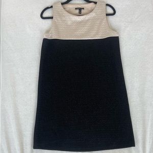 Mango Suit women’s sheath black and cream shimmer dress sz M